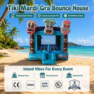 บ้านลมเป่าลมสำหรับเด็ก รุ่น Tiki Island สำหรับงานปาร์ตี้ วัสดุ PVC เกรดเชิงพาณิชย์ ได้รับมาตรฐาน CE EN4960 รับประกัน 3 ปี เป็นมิตรกับสิ่งแวดล้อม รับน้ำหนักได้สูงสุด - Product Image 1