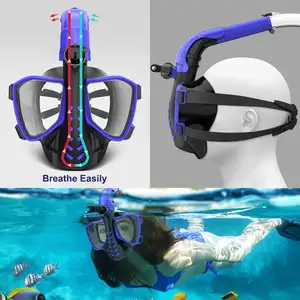 New Design Latest Model Diving Equipment Big Frame Diving Mask Scuba Dive Snorkel Goggles Full Face Snorkel Mask