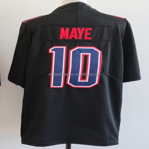 Vente en gros de vêtements pour hommes cousus : Drake Maye, Christian Gonzalez, Will Campbell, Brown # 1 maillot de football TreVeyon Henderson S-3XL - Product Image 3