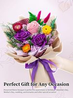 Bouquet de fleurs préservées, roses éternelles, fleurs pour toujours, livraison |   Cadeaux d'anniversaire pour maman, grand-mère, épouse, fête des mères Chine