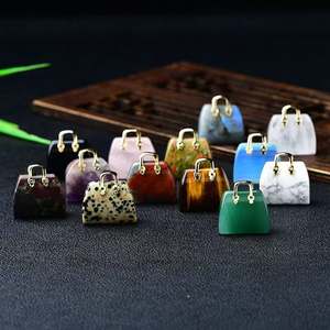 Commercio all'ingrosso di cristallo naturale artigianato <span class=keywords><strong>pietra</strong></span> grezza borsetta ornamento per la casa e soggiorno decorazione - Product Image 2