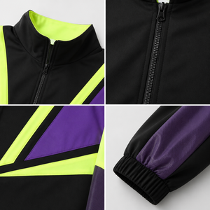 XINHUI Unisex Colorblock Fleece Full Zip Long <b>Jacket</b> Ribbed Cuff Summer Streetwear Custom OEM ODM Wholesale Bulk Waterproof - Product Image 3