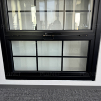 Fenêtre verticale pliante en aluminium avec grille, fenêtre résidentielle pliante verticale