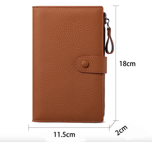 Portefeuille de voyage multifonctionnel en cuir de vachette Andong avec protection RFID, porte-cartes, porte-monnaie zippé et pince à billets JL0144 - Product Image 4