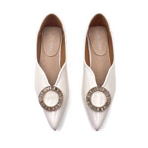 화이트 여성 드레스 슈즈 도매 고무 밑창 여성 패션 신발 소녀 최신 여름 아름다운 플랫 슈즈 - Product Image 4