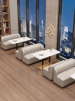 Ensemble de table et chaises de style européen pour café, canapé de style banquette en PU, design vert pour restaurants occidentaux, restaurants de barbecue, bars