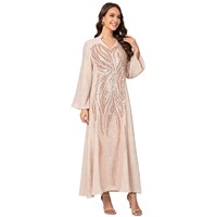 Robe de soirée élégante pour femme, style ethnique, ornée de perles, avec broderies de haute qualité, vente en gros