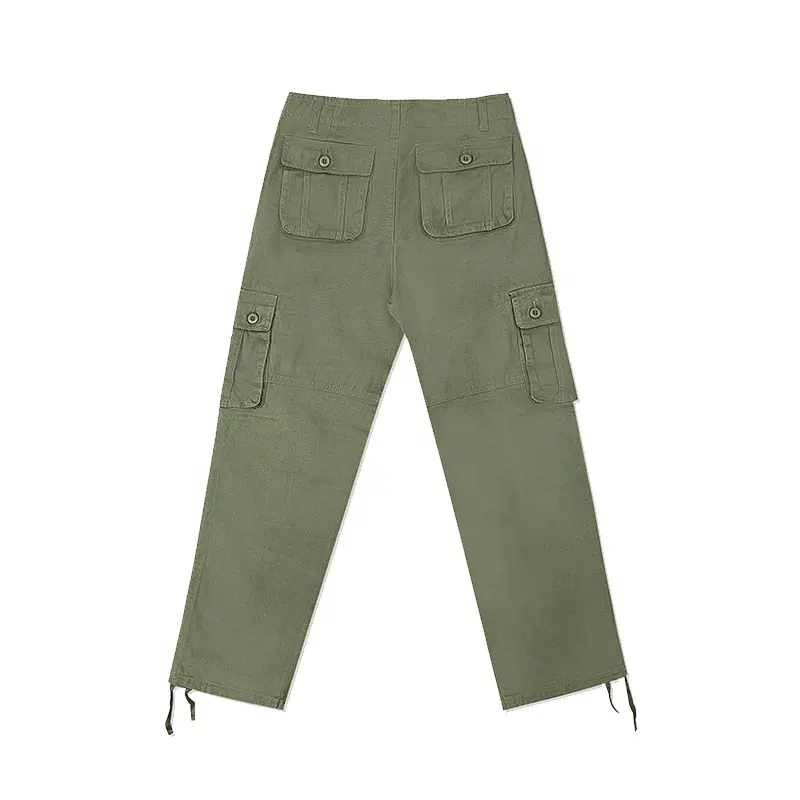 Prix de gros patch brodé tissu en coton anti-rétrécissement poches cargo multiples pantalon cargo vert armée pour hommes