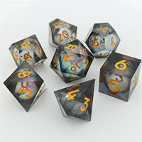 Ensemble de dés polyédriques Deep Blue RPG pour jeux de société et jeux de rôle, dés en résine à facettes pour jeux de société et jeux de rôle