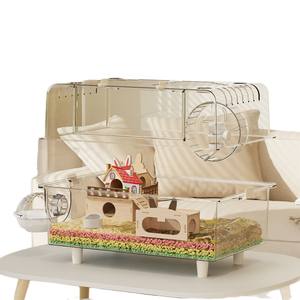 <span class=keywords><strong>Cage</strong></span> de luxe en acrylique transparent pour animaux de compagnie pour petits animaux 60 grandes villas à motif solide fermeture à bouton panoramique pour animaux de compagnie hamsters - Product Image 1