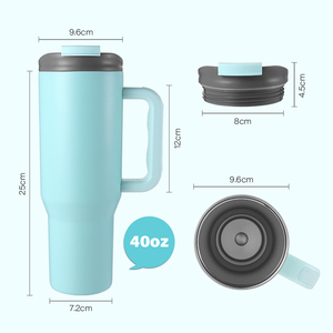 Mug de voyage isotherme personnalisé en acier inoxydable de 40 oz, sans BPA, anti-fuite, avec couvercle, paille et poignée <span class=keywords><strong>amovible</strong></span> - Product Image 3