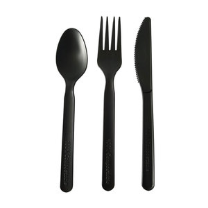 Juego de Cubiertos <span class=keywords><strong>Desechables</strong></span> Biodegradables y Ecológicos de PLA, Cuchara, Tenedor y Cuchillo, en Oferta - Product Image 2