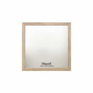 Specchio da Parete Miquell con Cornice in Legno Naturale, Design Minimalista Rettangolare - Product Image 1