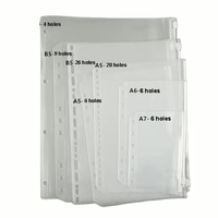 Classeur de budget pour documents A5 A6, pochette zippée transparente en PP à 6 trous, organiseur de documents et de trésorerie