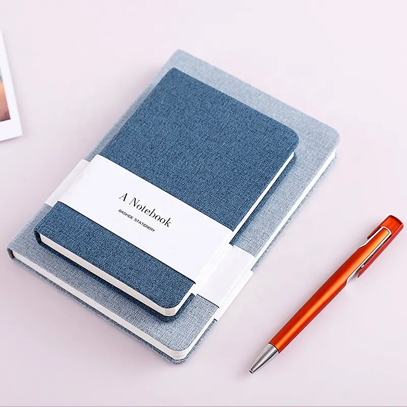 Capa de tecido diário 2024 A5 para planejamento de livro de negócios, capa dura, caderno personalizado, impressão de diário de linho