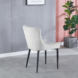 Produttore moderno sedia comoda nero lacca gambe velluto cuscino schienale ristorante sedia da pranzo - Product Image 4