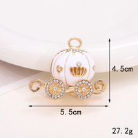 Nouveaux breloques de voiture en alliage de zinc électroplaqué, à thème animal, avec finition émail goutte d'huile, motifs citrouille et petit dinosaure, accessoires DIY incrustés de diamants