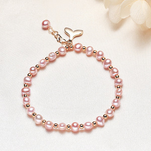 Pulseras de Perlas de Agua Dulce Barrocas al por Mayor, Chapado en Oro Real sobre Cobre, Forma Irregular, Sensación de Alta Gama, Brazalete de Perlas de Agua Dulce - Product Image 3