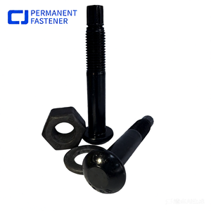 Hoge sterkte Tc bout M20 gelegeerd staal ronde kop graad 10.9 torsie-shear met zwarte oxide afwerking en ringen/moeren voor de bouw - Product Image 4