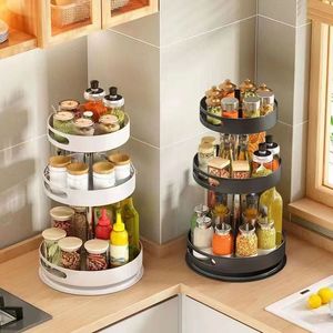Ayarlanabilir karbon çelik mutfak düzenleyici Metal tezgah depolama ile dönebilir baharat kavanoz raf Pot banyo kullanımı için dolapları - Product Image 4