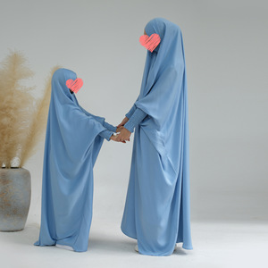 Qualità Premium solido islamico elegante ragazze genitore-bambino vestito OverSize Dubai turchia donna bambini Abaya abiti <span class=keywords><strong>musulmani</strong></span> - Product Image 1