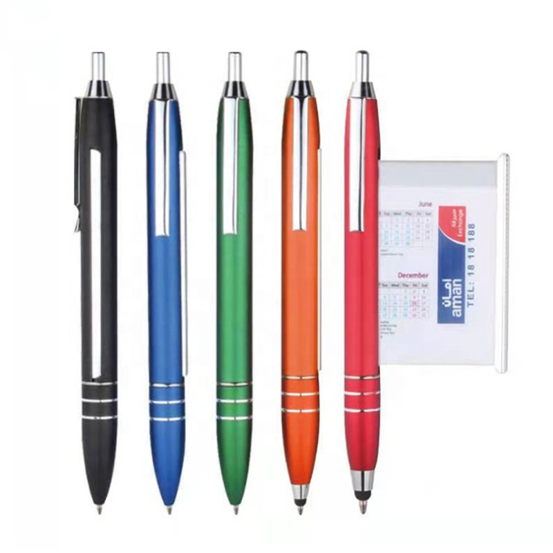 Customized pure color metal scroll pen with banner pull out banner pen for advertising promotion