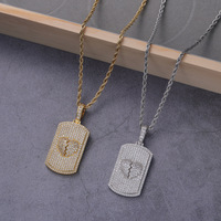 Pendentif bouclier cœur stéréo, bijoux hip-hop, accessoires rap, laiton incrusté de zircon, chaîne pendentif bouclier craquelé.