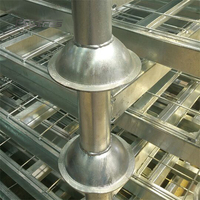 Stack 4 High Storage Portable Warehouse Support empilable détachable en métal galvanisé avec poteaux amovibles