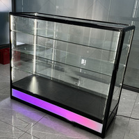 Vitrine d'exposition en verre avec étagères, 78 pouces de haut, porte coulissante, vitrine en verre LED pour boutique de détail, exposition de marchandises