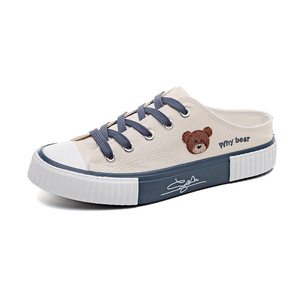 Chaussures pour femmes de haute qualité, blanches et noires, décontractées, en toile, avec lacets en caoutchouc, et chaussures en toile pour femmes - Product Image 2