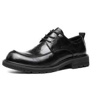 Papalbo Chaussures en cuir formelles pour hommes, noires, à bout rond, à lacets, pour le bureau, les mariages - Product Image 5