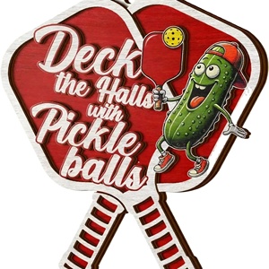 Adornos Navideños de Madera, Adorno Personalizado de Pickleball para Decoración, Paleta Roja Colgante, Accesorios para Árbol - Product Image 3