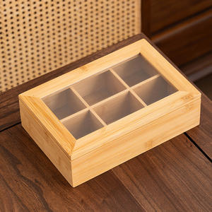 Custom Shaped Natural Polished Rectangular Bamboo Wood <b>Tea</b> <b>Box</b> Modern Multifunctional Design for Kitchen Use - Product Image 3
