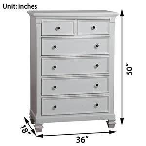 Modern <b>6</b> <b>Drawers</b> <b>Drawers</b> Cabinet,Chest of <b>Drawers</b> Closet Organizers for Living Room, Farmhouse Dresser Organizer - Product Image 4