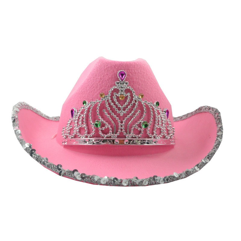 HWF100081 2022 Wholesale cowboy hats women felt cowboy hat men Party Kids Costume Children's Pink Cowboy Hats in Bulk