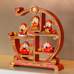 รูปปั้นเรซิ่นเทพเจ้าแห่งโชคลาภ ขนาด 7 นิ้ว สไตล์การ์ตูนแบบดั้งเดิม ของตกแต่งบ้านสำหรับห้องนั่งเล่น เหมาะเป็นของขวัญ - Product Image 3