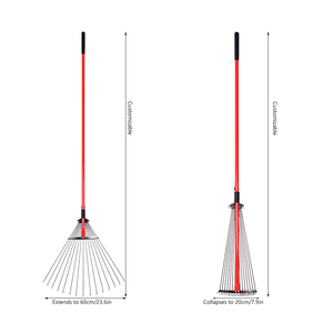 <span class=keywords><strong>Rastrello</strong></span> da Giardino GIYU di Grado Industriale con 15 Denti, Manico Telescopico in Acciaio Inox, Regolabile ed Espandibile - Product Image 4