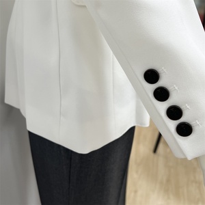 <span class=keywords><strong>Blazer</strong></span> Elegante da <span class=keywords><strong>Donna</strong></span> in Velluto Tinta Unita, Antirughe, Monopetto, a Maniche Lunghe, Vestibilità Aderente, <span class=keywords><strong>con</strong></span> Chiusura, per Ufficio e Casual - Product Image 4