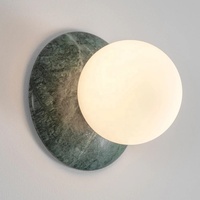 Applique Murale Moderne de Luxe en Marbre Naturel avec Abat-jour en Verre pour Hôtel, Escalier, Couloir, Chambre à Coucher, Chevet