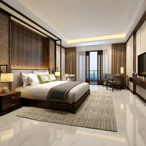 Juego de Dormitorio Moderno de Madera de Teca para Hotel, Diseño Contemporáneo, Muebles de Madera Sólida Duraderos para Proyectos de Hoteles de 5 Estrellas - Product Image 1