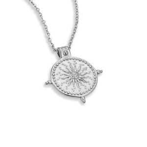 Milskye nouvelle mode bijoux gravés 925 argent sterling 18k plaqué or <span class=keywords><strong>solstice</strong></span> d'été collier de soleil géométrique - Product Image 6