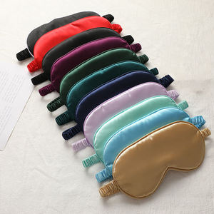 Máscara de Ojos de satén de seda Unisex súper suave con logotipo personalizado <span class=keywords><strong>para</strong></span> avión Hotel Sleep Eyemask - Product Image 5