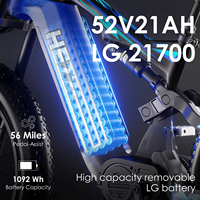 Bicicleta Eléctrica Urbana 2026 Potente de 1000W con Batería Extraíble de Alta Capacidad de 21AH, Pantalla Digital y Cuadro de Fibra de Carbono