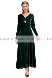 2019 otoño e invierno las mujeres <span class=keywords><strong>cóctel</strong></span> diario negro vestido de terciopelo - Product Image 3