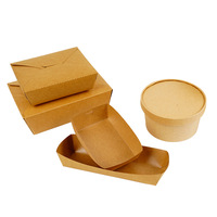 Boîte d'emballage alimentaire jetable en carton kraft à prix réduit, avec plateau fixe, imprimée offset, personnalisable, Wenzhou