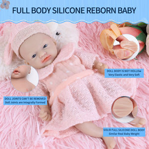 Poupées miniatures réalistes <span class=keywords><strong>de</strong></span> 7 pouces (18 cm), adorables bébés nouveau-nés, corps entier en silicone - Product Image 3