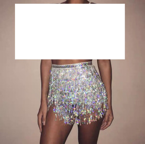 Mini-jupe sexy à sequins et franges pour la danse du ventre, performance scénique, club, <span class=keywords><strong>danseuse</strong></span> indienne, latine, hula, écharpe de taille pour la plage - Product Image 6