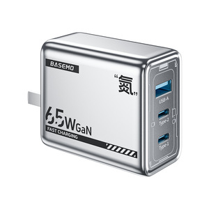 Cargador GaN Basemo de 65W con 3 puertos de carga rápida para Huawei y Apple - Product Image 1