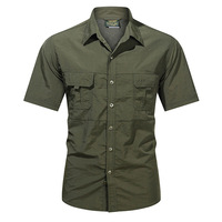 Nouvelle Arrivée Chemise Homme Décontractée Style Workwear Ajustée Séchage Rapide Été Tissée en Popeline Nylon Polyamide 3XL avec Fermeture Éclair Perlée