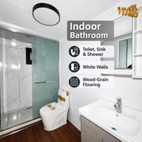 Casa Contenedor Moderna Expandible de Doble Ala de 30 Pies, Casa Pequeña Móvil con Panel Sándwich Aislado con Acabado de Madera para Hotel, Villa, Jardín u Oficina